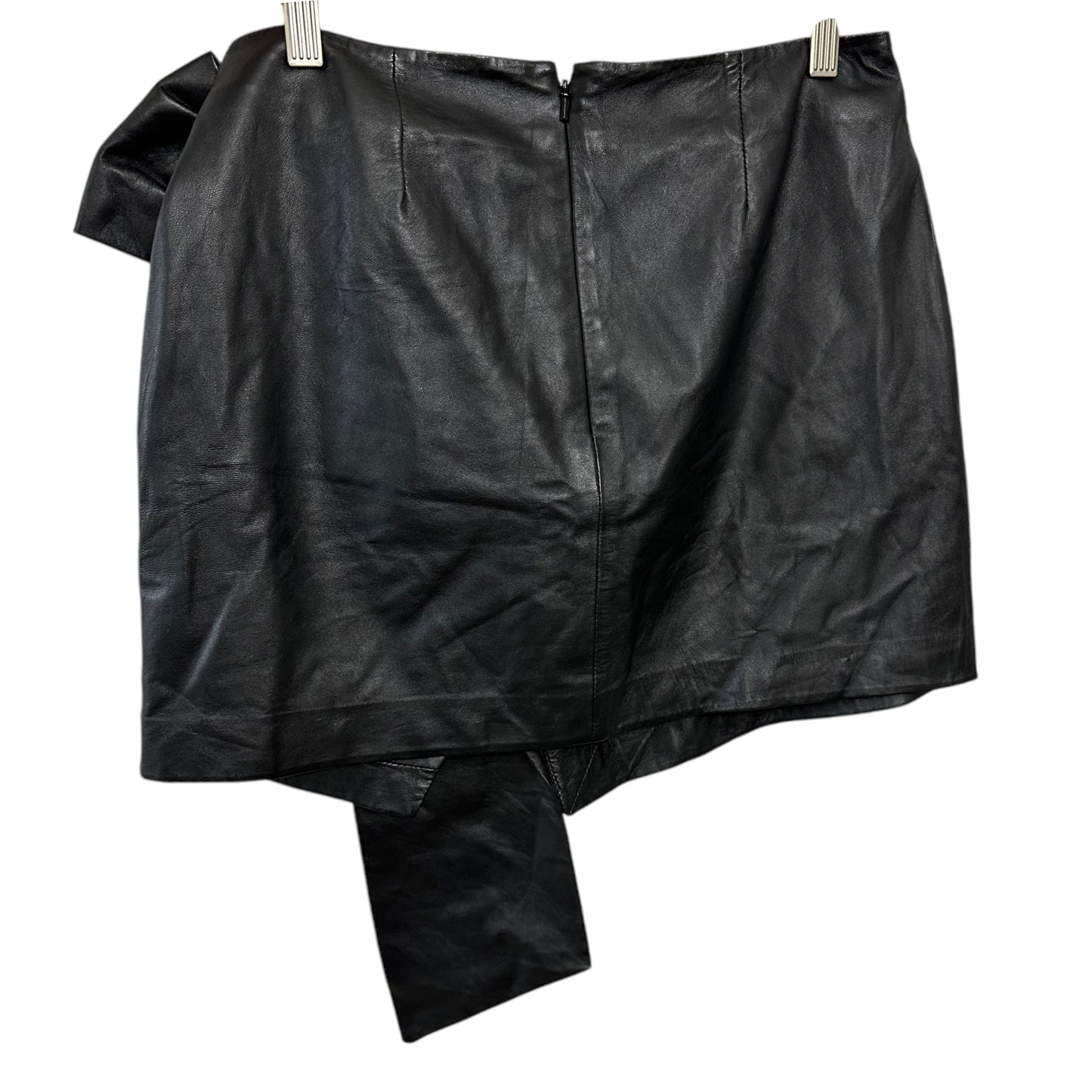 Lamarque Iva Leather Draped Skirt - Black Size 8