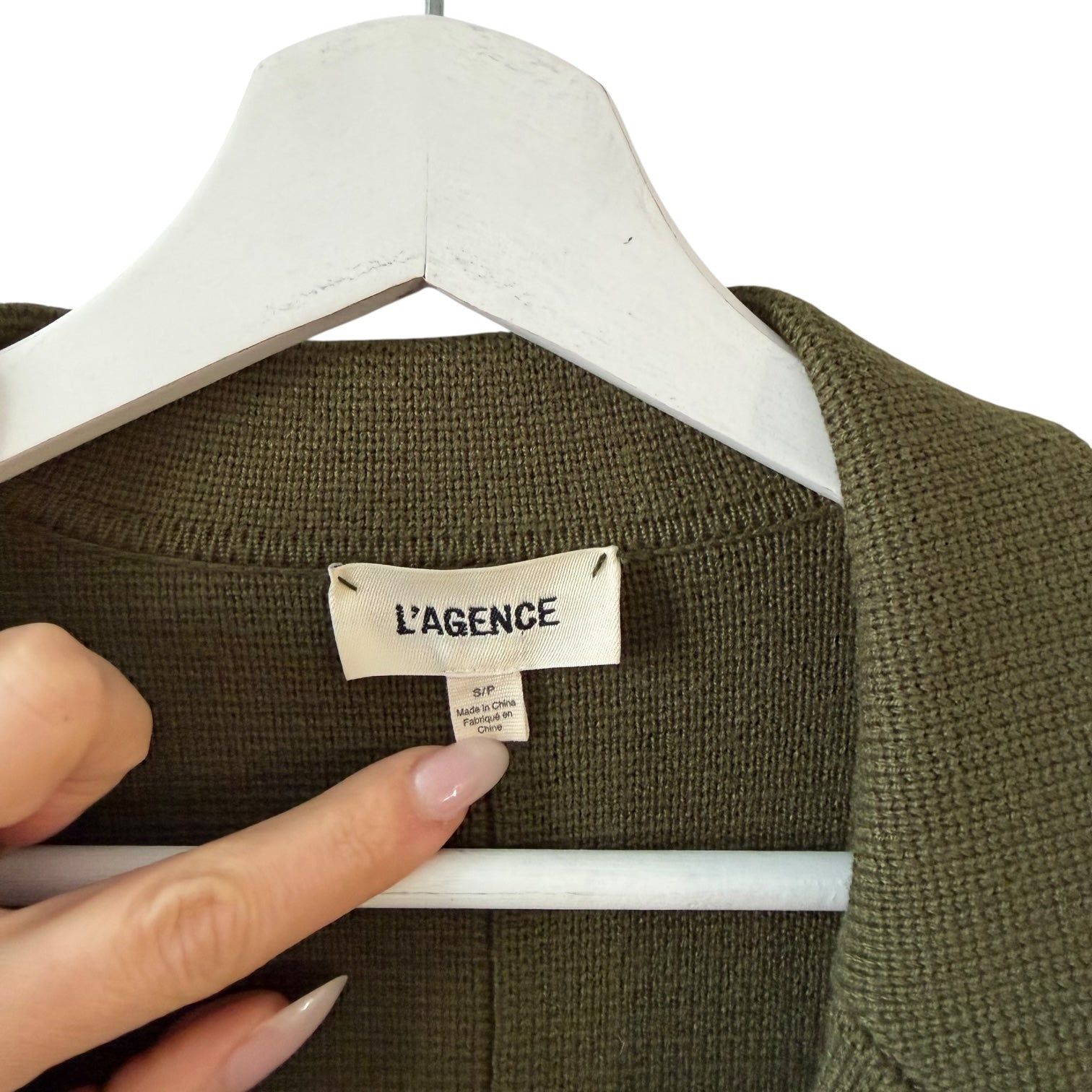 L’AGENCE Lacey Knit Blazer Army Green Size S