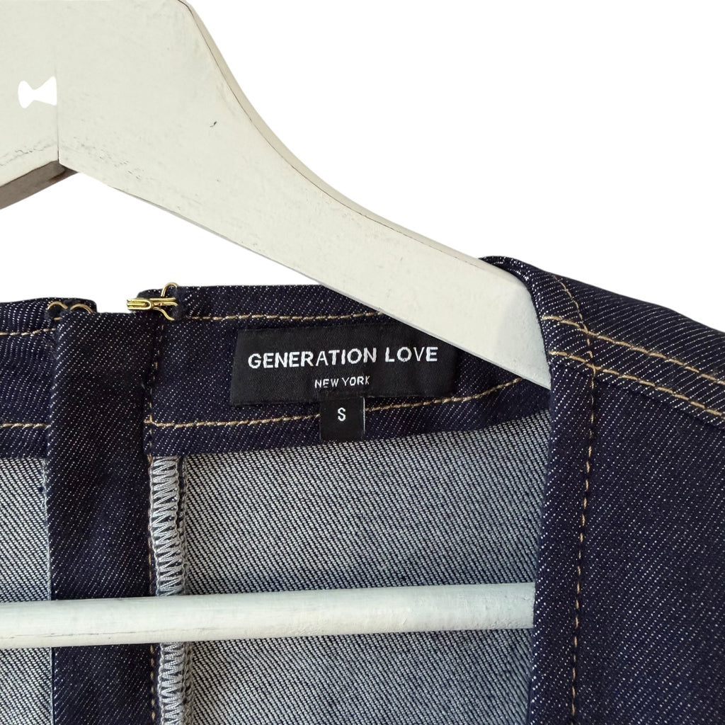 Generation Love Brunella Sheen Denim Dress Size S