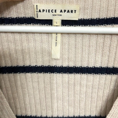 Apiece Apart Maru V Neck Striped Sweater Size L