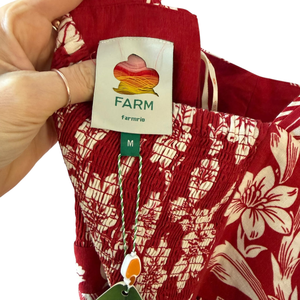 Farm Rio Linen Blend Belted Romper Size M