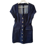 Generation Love Brunella Sheen Denim Dress Size S