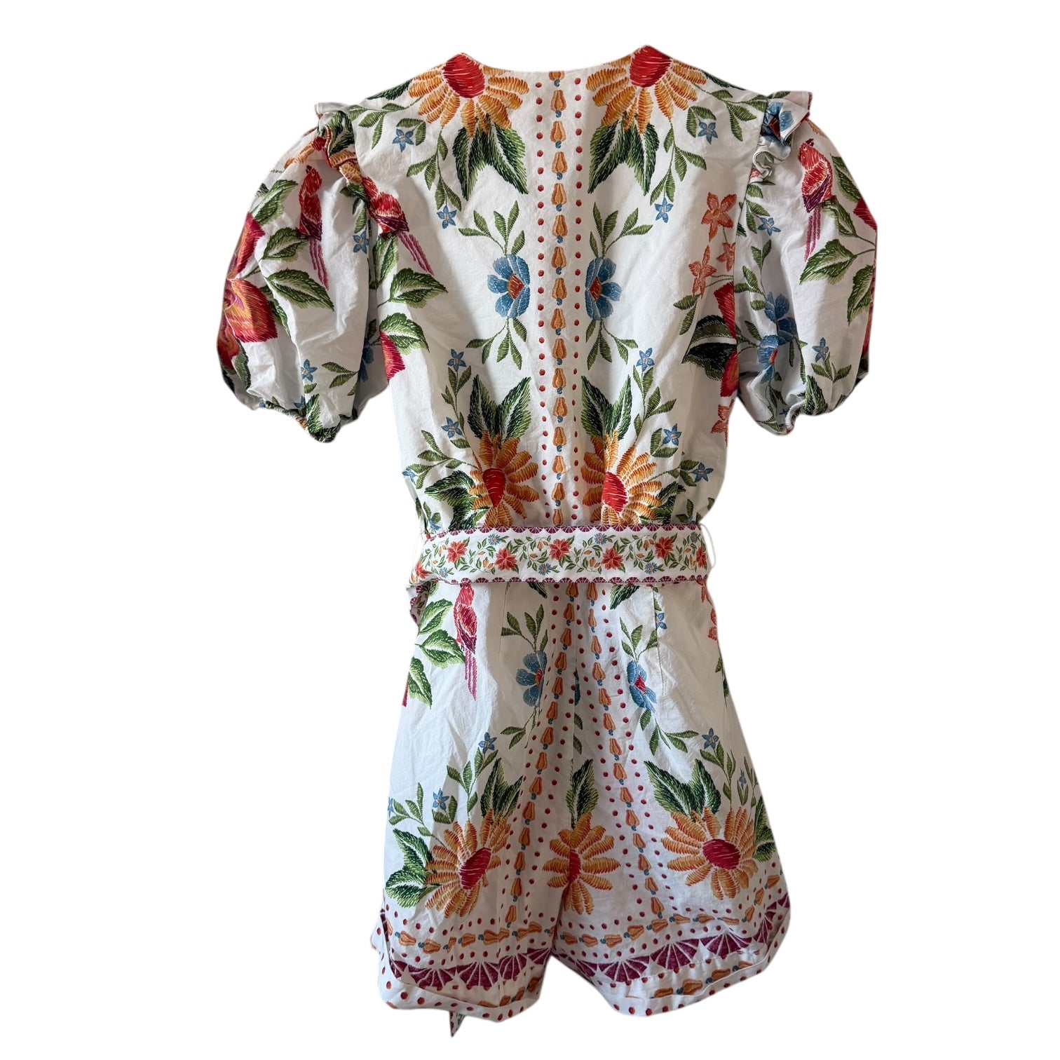 Farm Rio Off-White Bloom Garden Romper Size XS