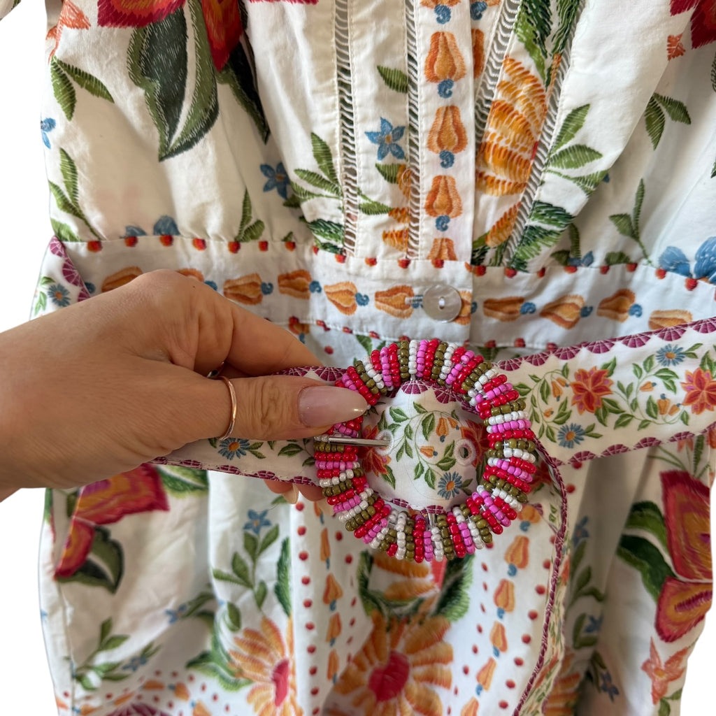 Farm Rio Off-White Bloom Garden Romper Size XS