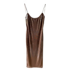 Reformation Bevelyn Sequin Dress Rose Gold Nude Size 10