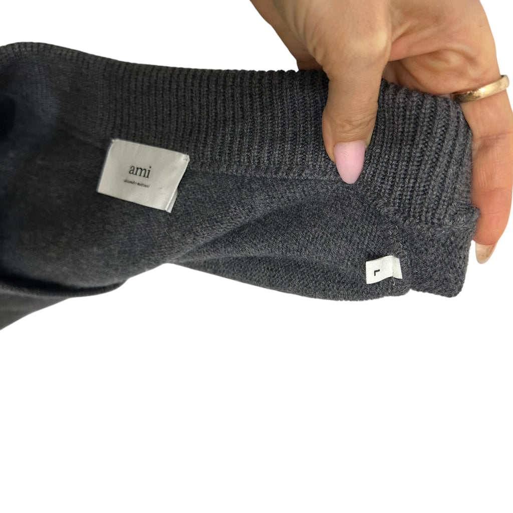 Ami Grey Wool Ami De Coeur Cardigan Size L