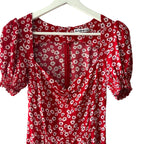 Reformation Lacey Dress Red Floral Size 0