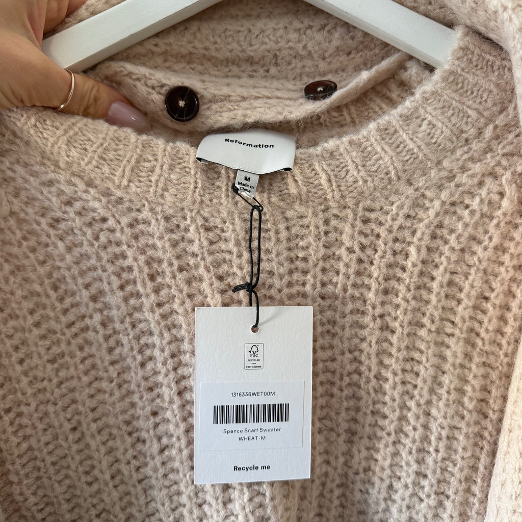 Reformation Spence Scarf Sweater Size M