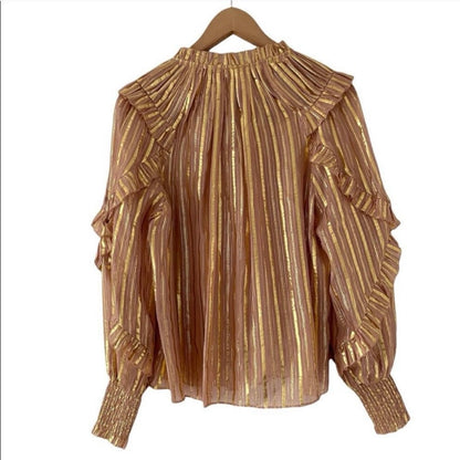 Ulla Johnson Metallic Lucinda Blouse Size 0