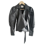 AJE Idyllic Recycled Faux-Leather Wrap Top Size 0