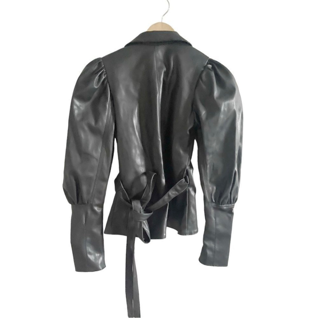 AJE Idyllic Recycled Faux-Leather Wrap Top Size 0