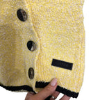 GANNI Asymmetric Organic Cotton-blend Bouclé Sweater Size XS