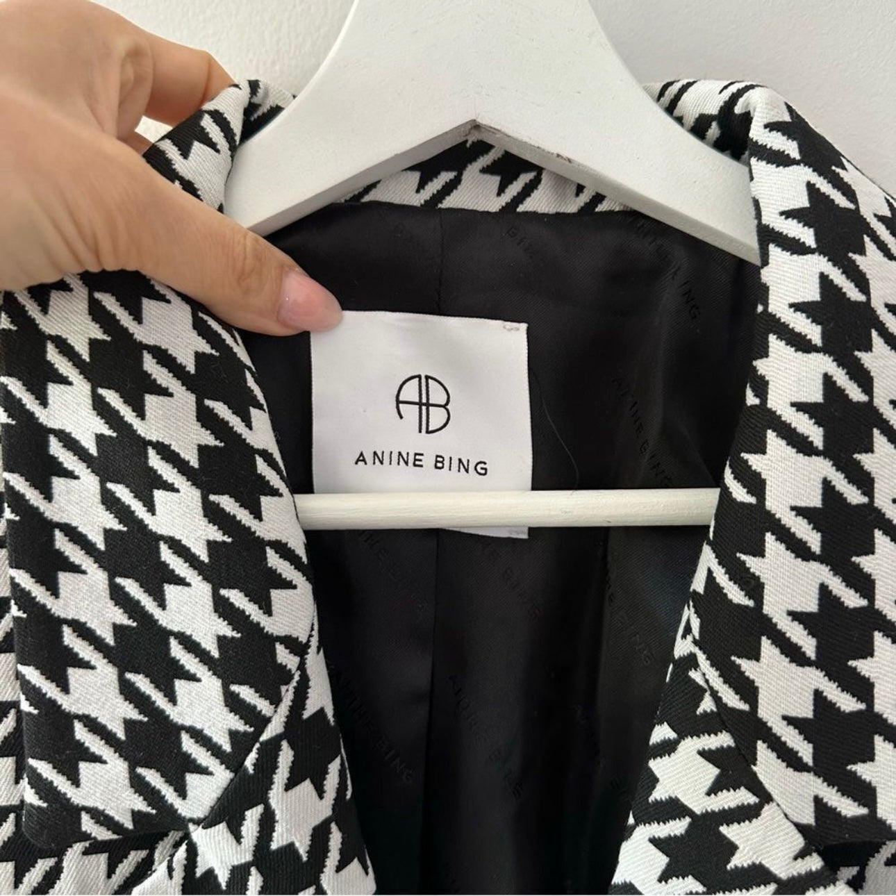 Anine Bing Houndstooth Madeleine Blazer Size M