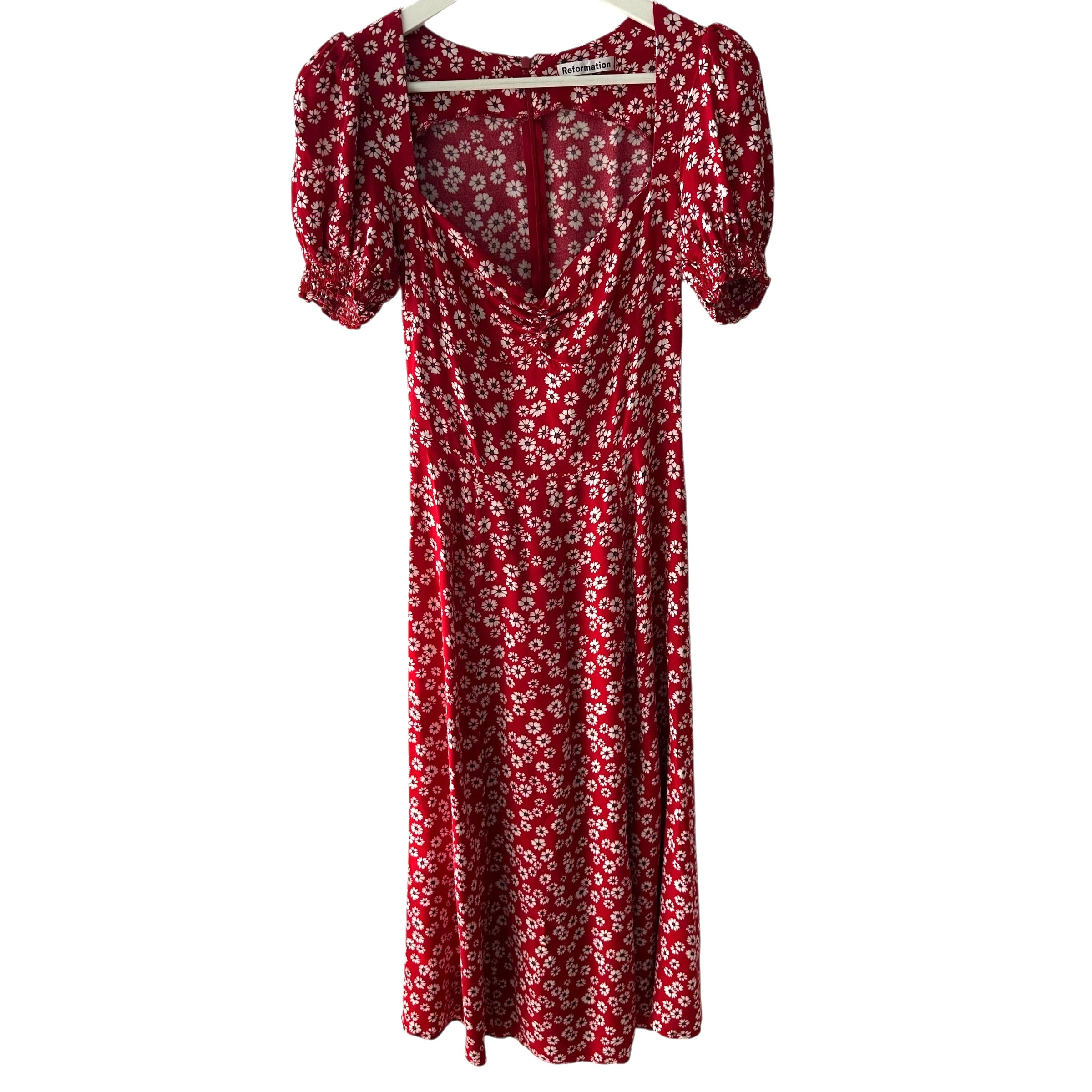 Reformation Lacey Dress Red Floral Size 0