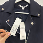 Veronica Beard Scuba Hadley Moto Jacket Navy Size 2