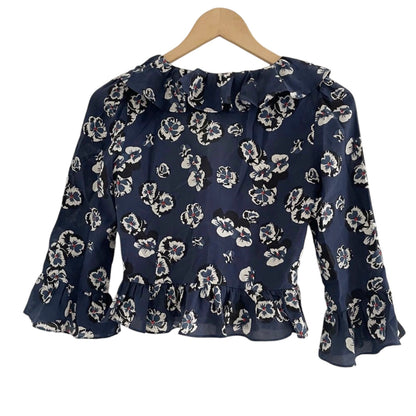 Realisation Par Cher Printed Pansy Blouse Size XXS