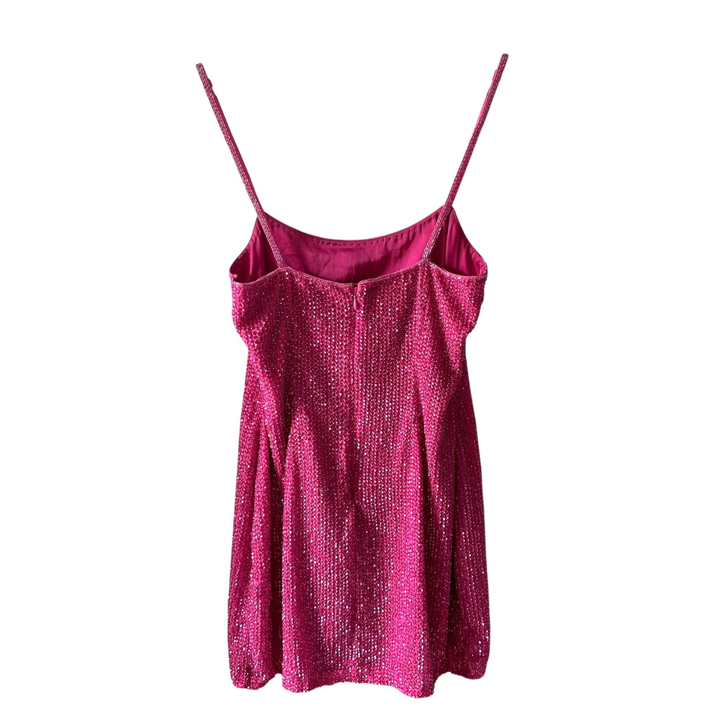 h:ours Juniper Mini Dress in Hot Pink Size M