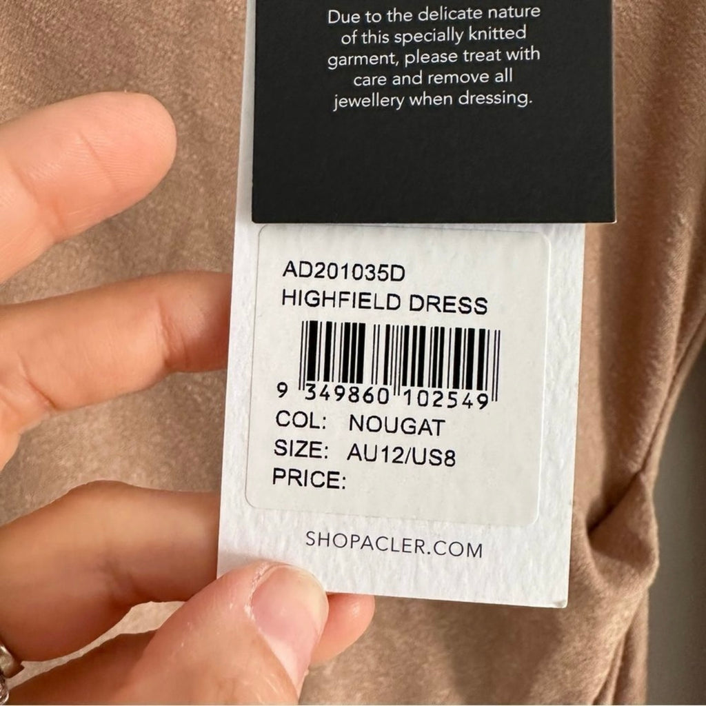 Acler Highfield Midi Dress Nougat Size 8