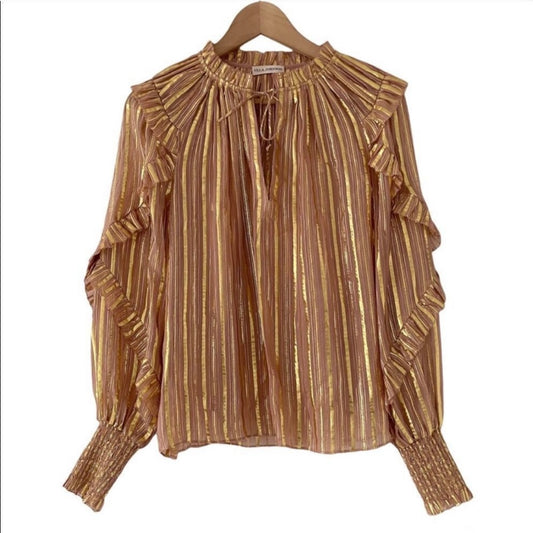 Ulla Johnson Metallic Lucinda Blouse Size 0