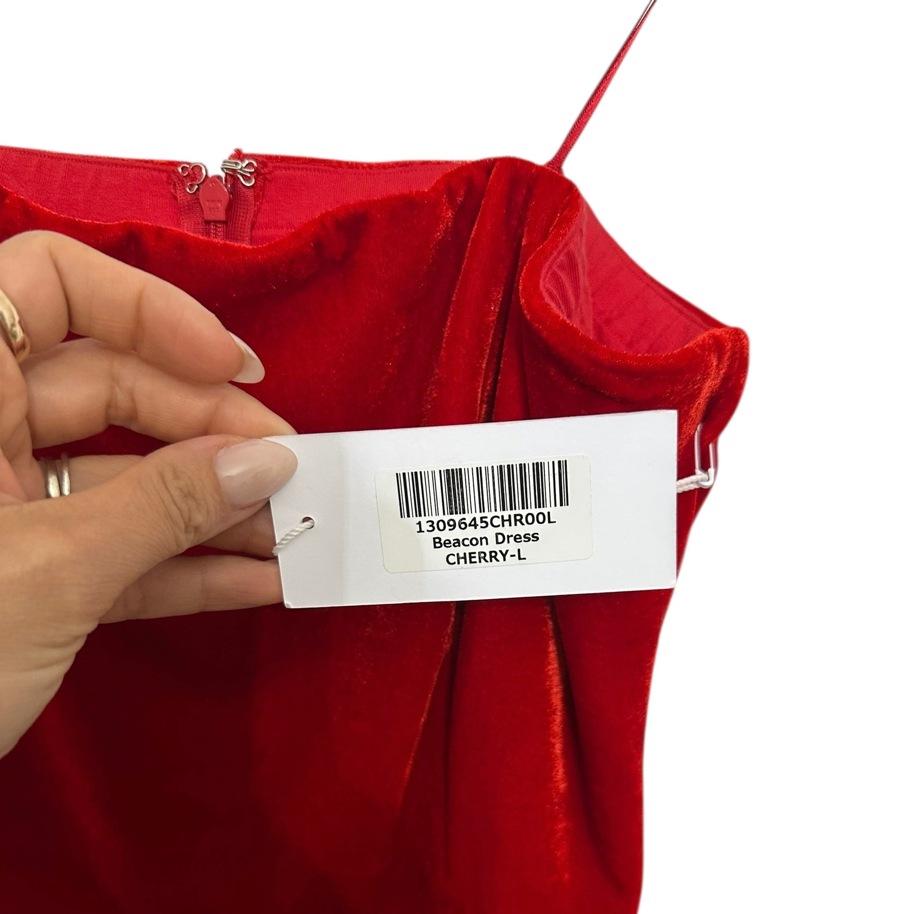 Reformation Beacon Strapless Maxi Dress Cherry Red Size L