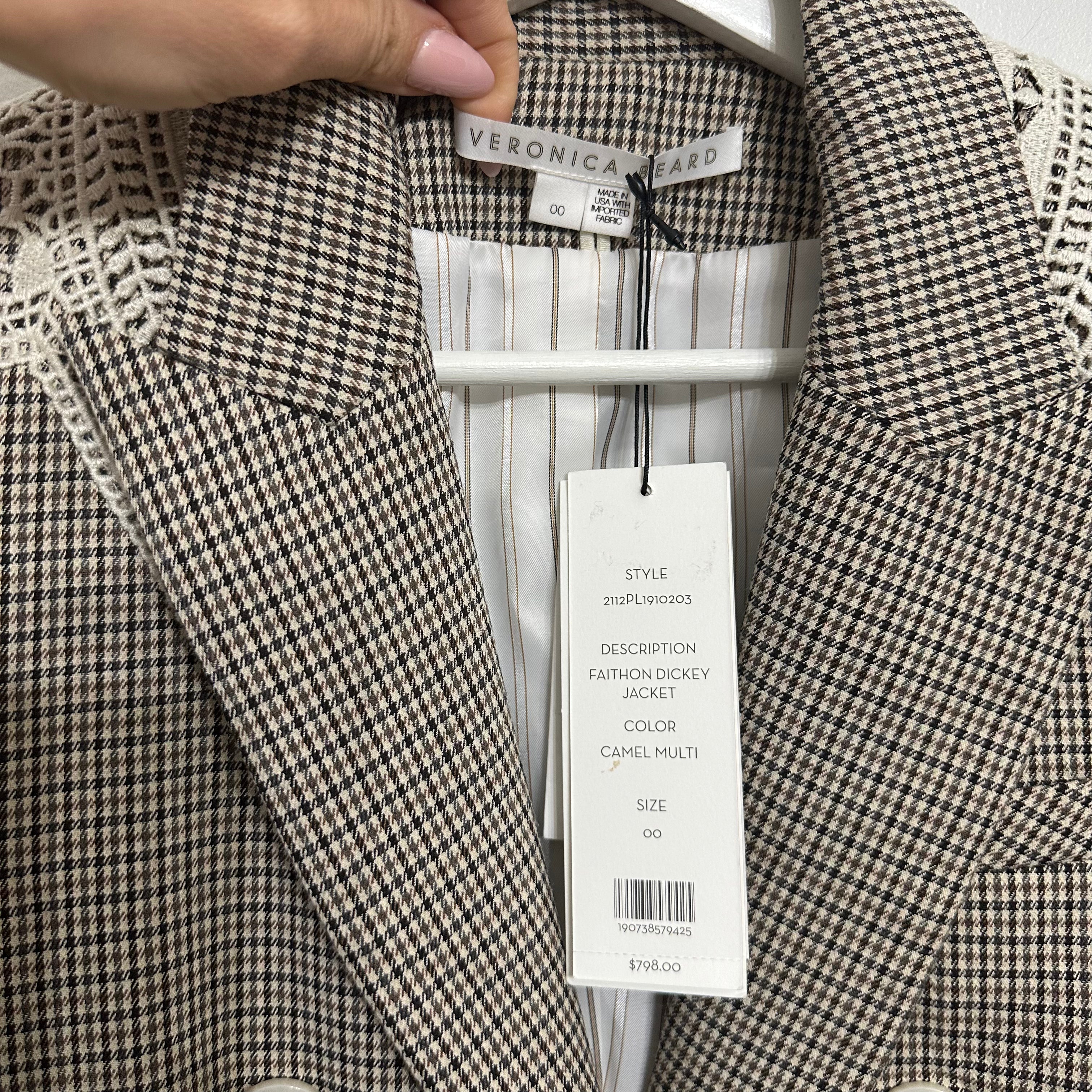 Veronica Beard Dickey Grey Faithon Blazer Size 00