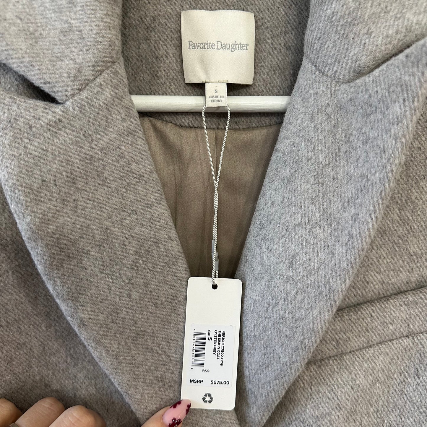 Favorite Daughter The Simon Coat Grey Size S