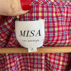 MISA Los Angeles Stella Plaid Wrap Dress Size L