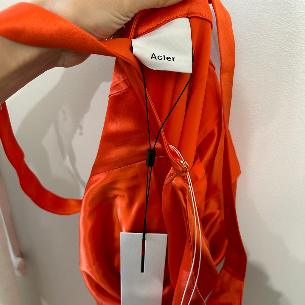 Acler Edenbridge Cowl Drape Neckline in Tangerine Size 2