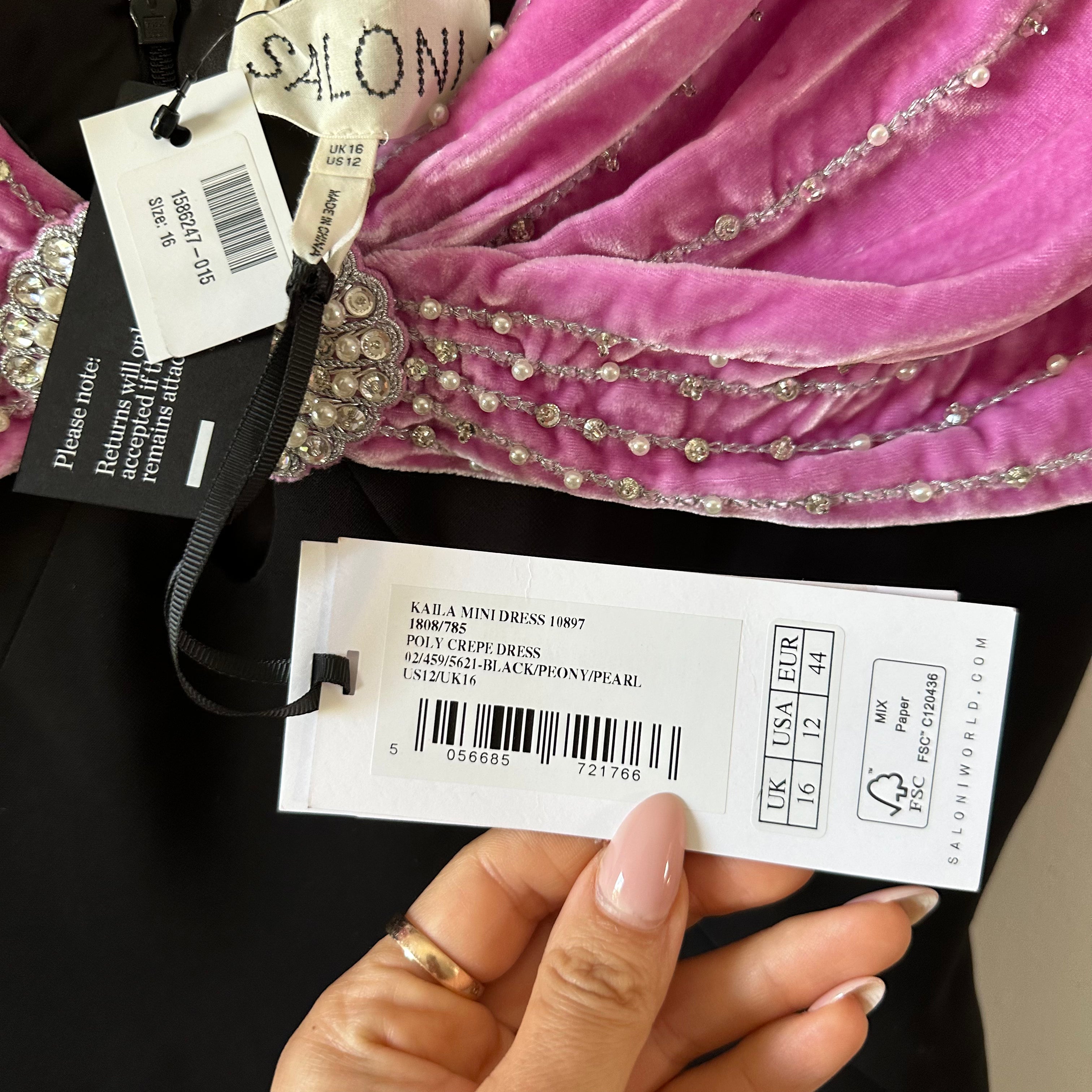 SALONI Kaila Embelished Velvet Dress Size 12