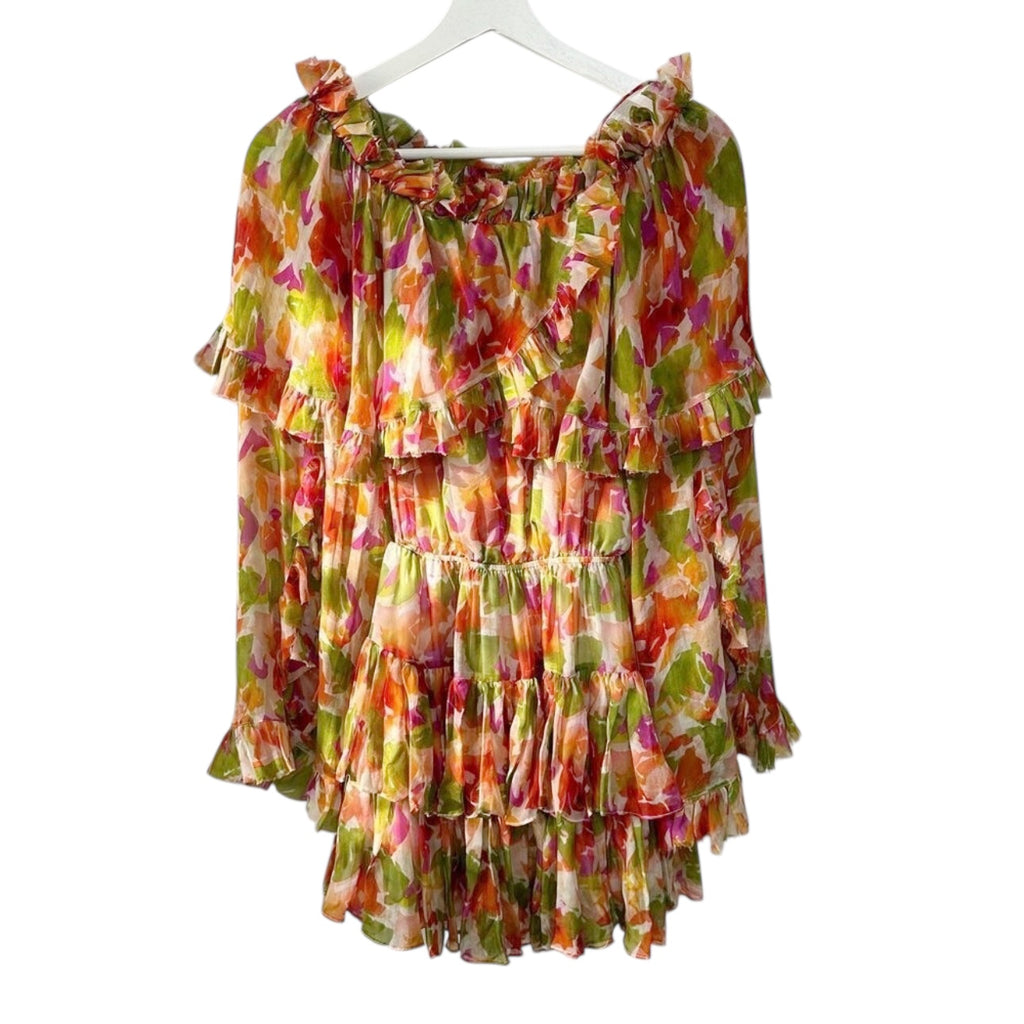 Caroline Constas Dahlia Off The Shoulder Pink Coral Multi Size XS