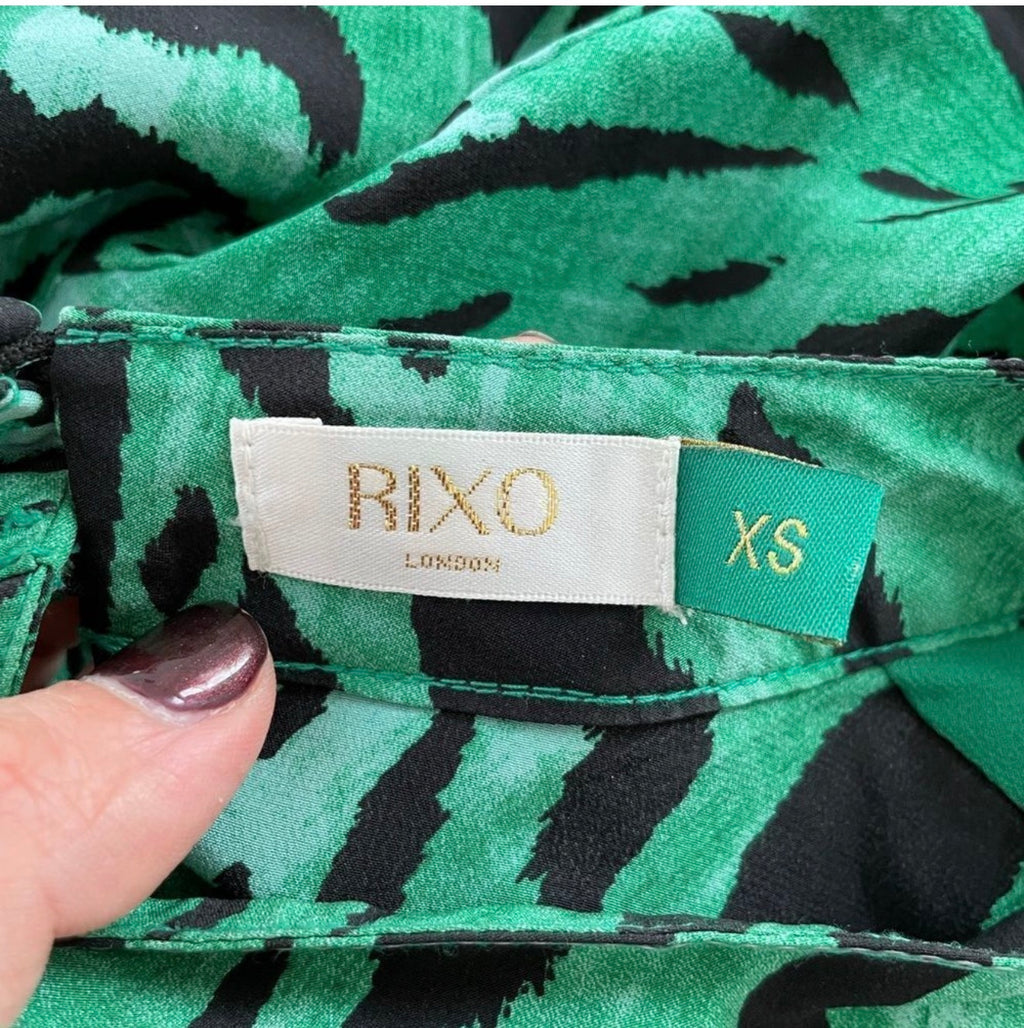 Rixo Lucy Animal Print Maxi Dress Size XS