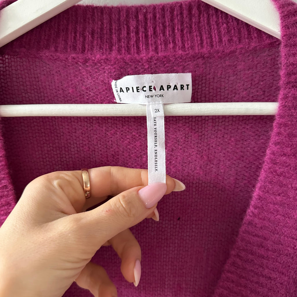 Apiece Apart Softest Tissue Weight Cardigan Size 14