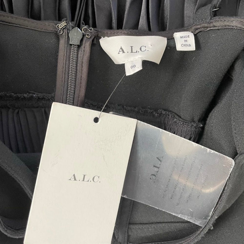 A.L.C Gwen Pleated Buckle Back Dress Size 00