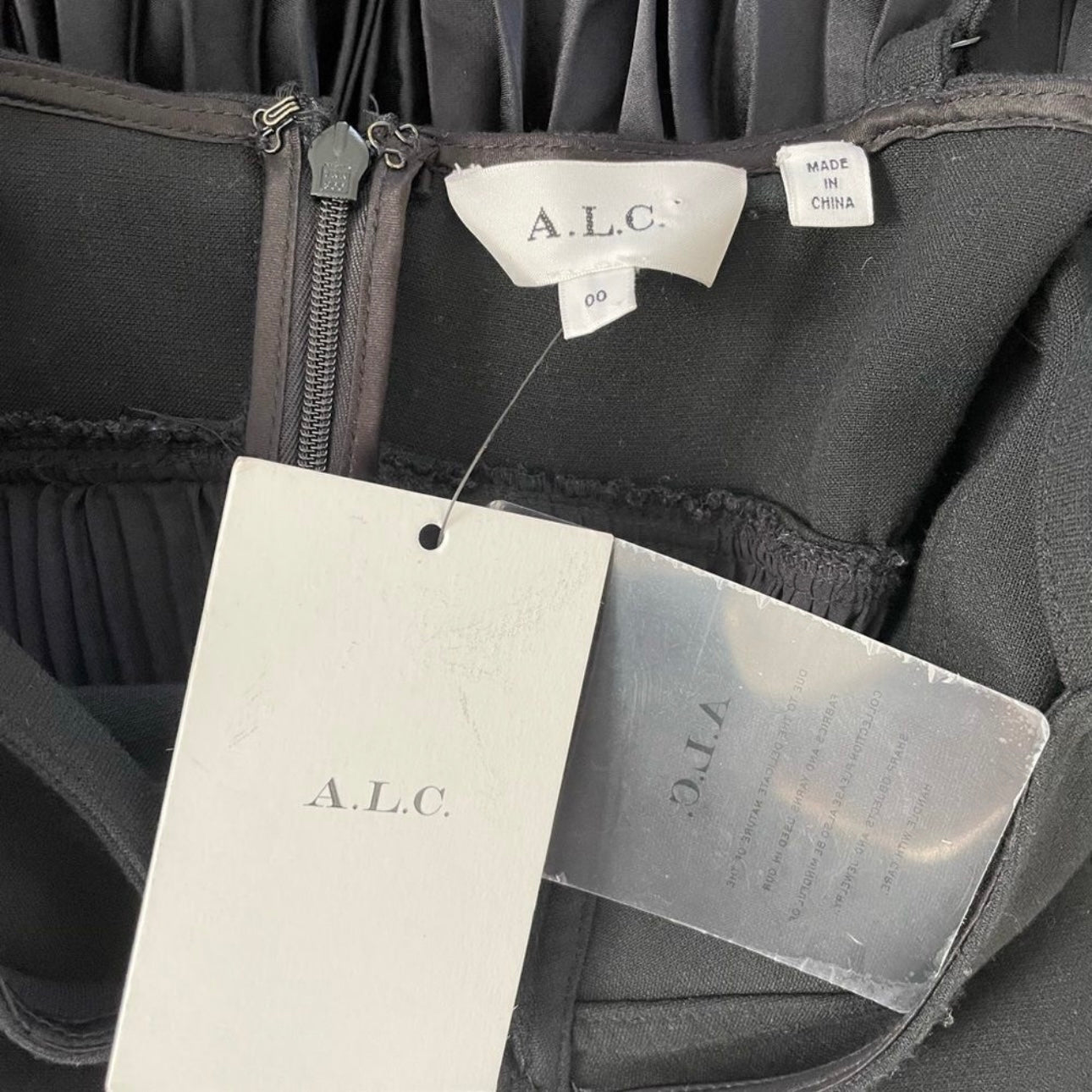 A.L.C Gwen Pleated Buckle Back Dress Size 00