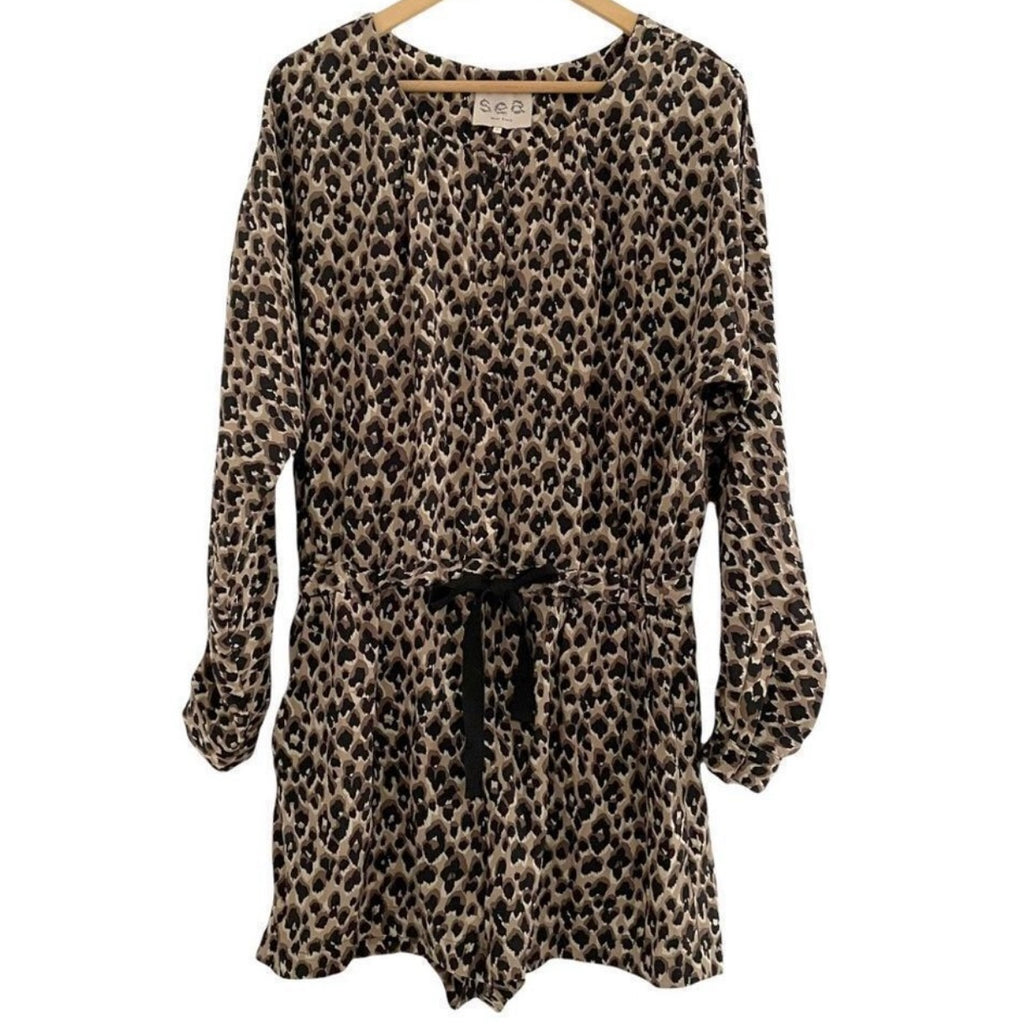 SEA NY Leopard Print Romper Size S