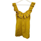 Reformation Coral Dress Yellow Mini Ruffle Size 8