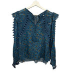 Sea New York Esther Printed Crochet Blouse Size 4