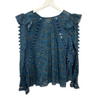 Sea New York Esther Printed Crochet Blouse Size 4