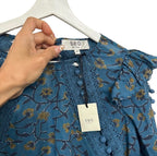 Sea New York Esther Printed Crochet Blouse Size 4