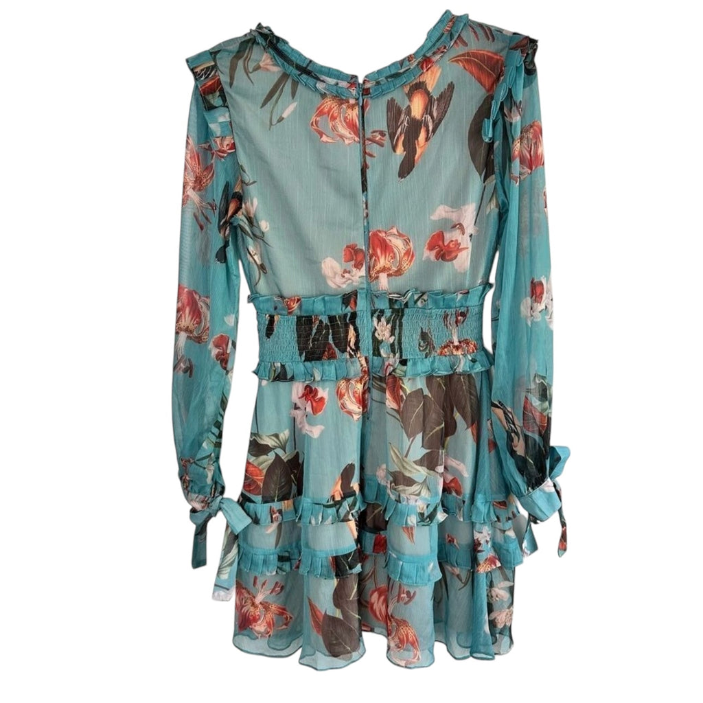 PatBo Carolina Floral Ruffle Mini A-line Dress Size 4