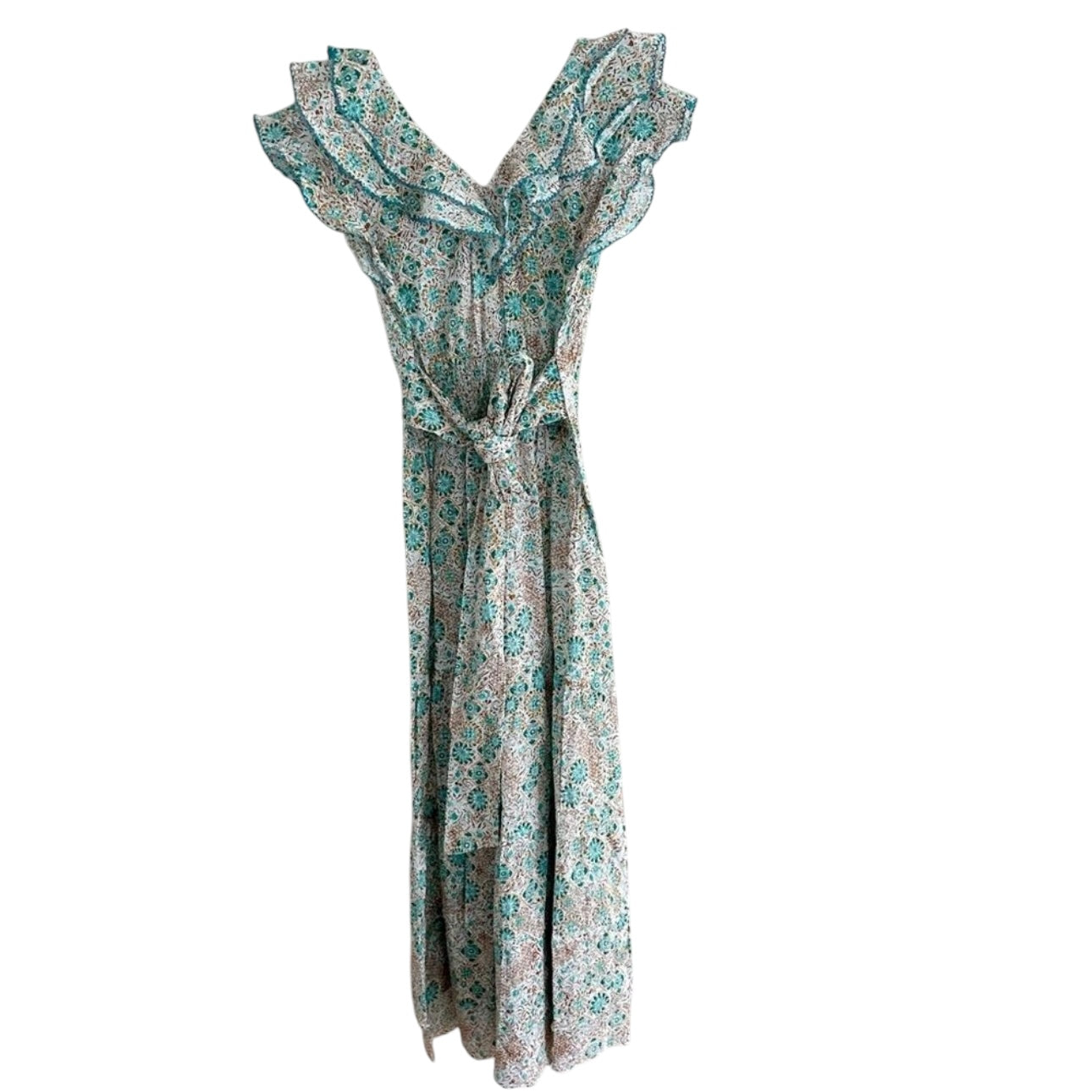 Poupette St Barth Long Dress Della - Aqua Ceramique Size XS