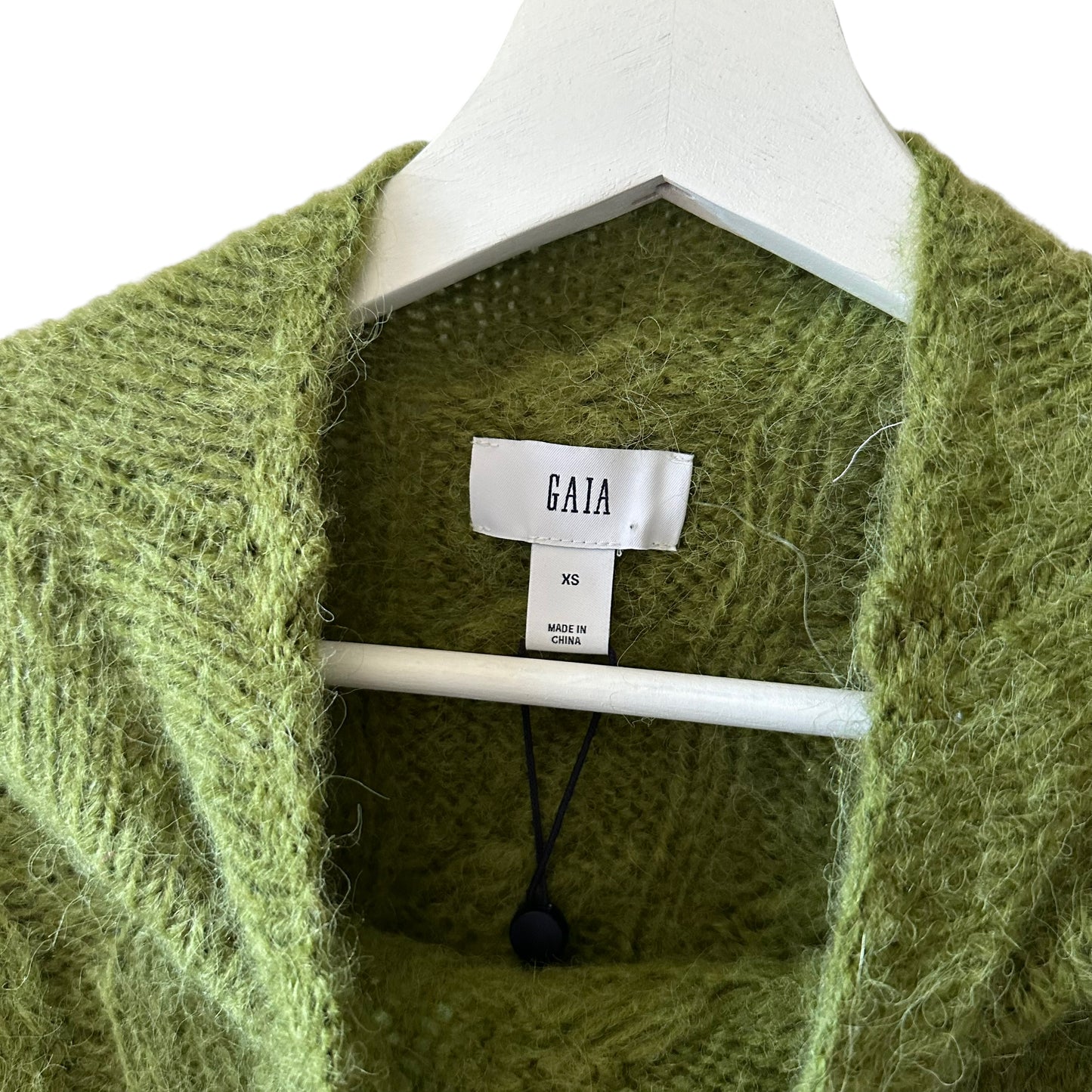 Gap x Cult Gaia Cropped Cable-Knit Sweater Green Size XS