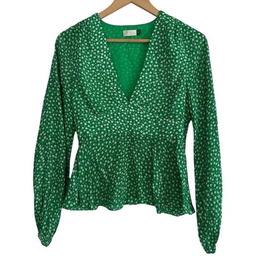 Rixo London Green Micro Floral Kikki Top Size XXS