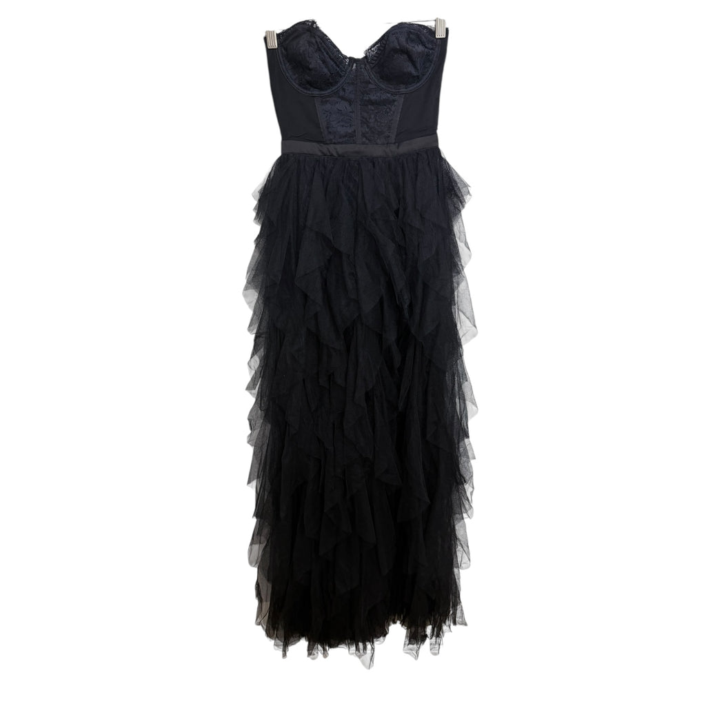 For Love & Lemons Bustier Gown in Black Size XS