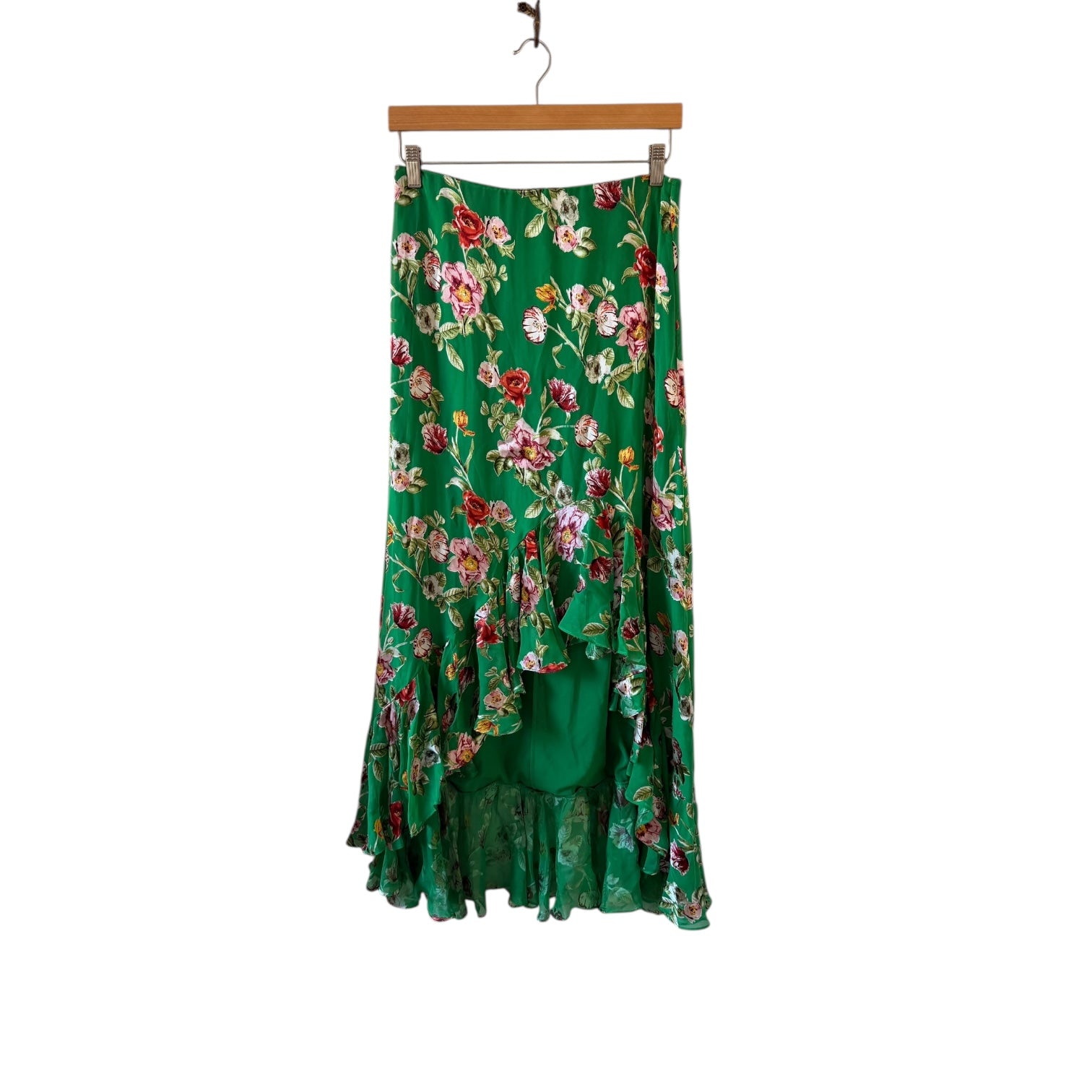 Alice + Olivia Soraya Floral Ruffle-Trim Skirt Size 10