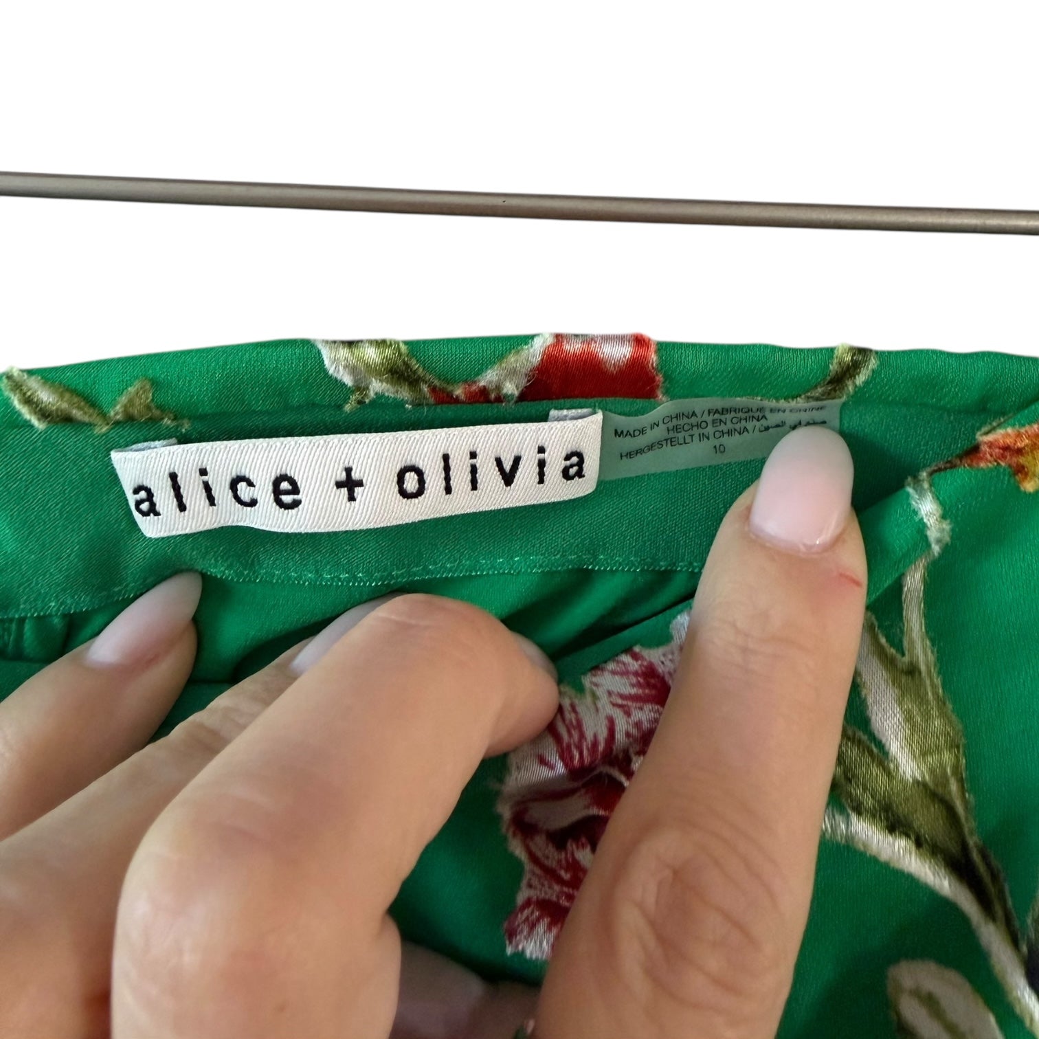 Alice + Olivia Soraya Floral Ruffle-Trim Skirt Size 10