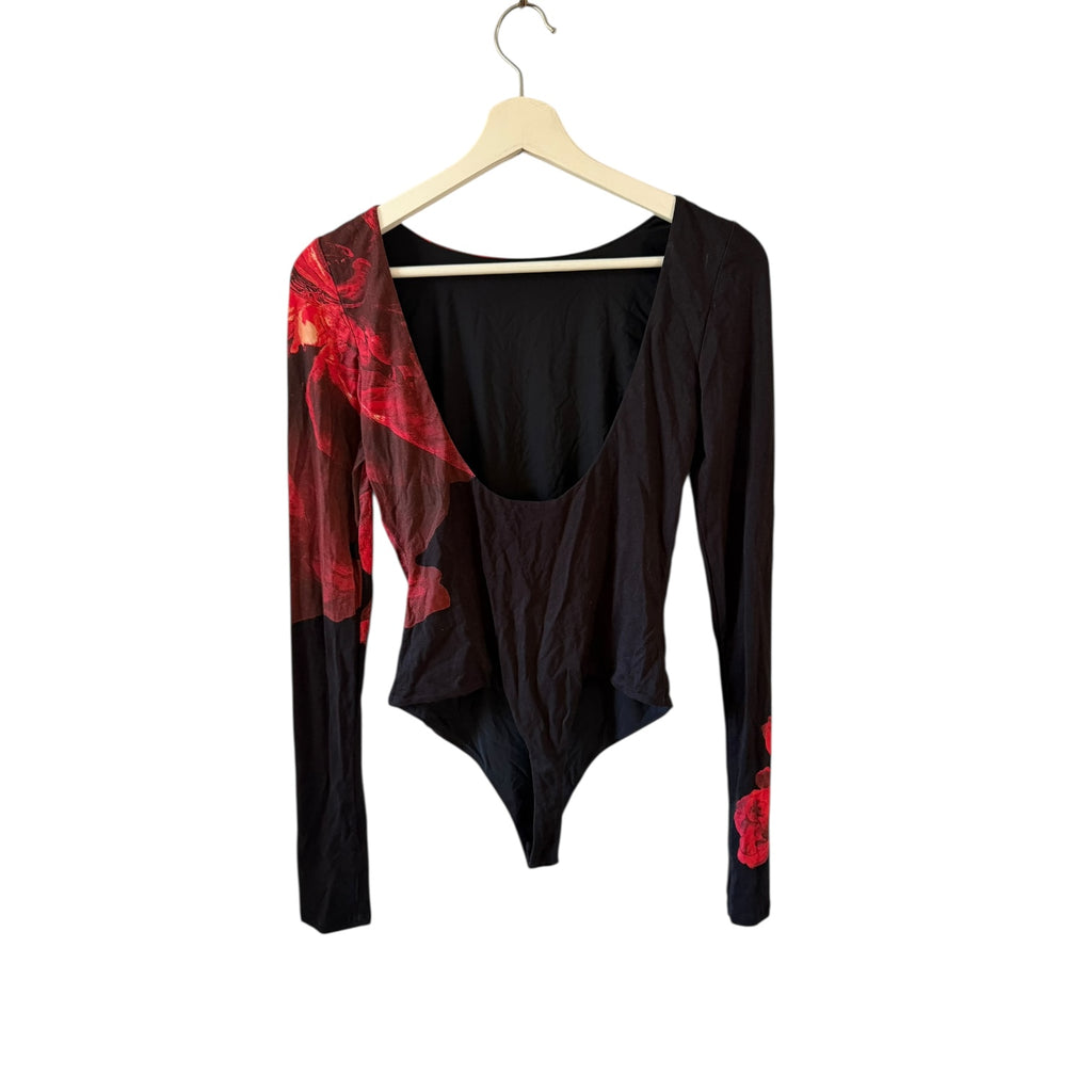 Alice + Olivia Masako Open Back Thong Bodysuit Size S