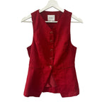 Reformation Aspen Linen Vest Sundried Tomato Size 4