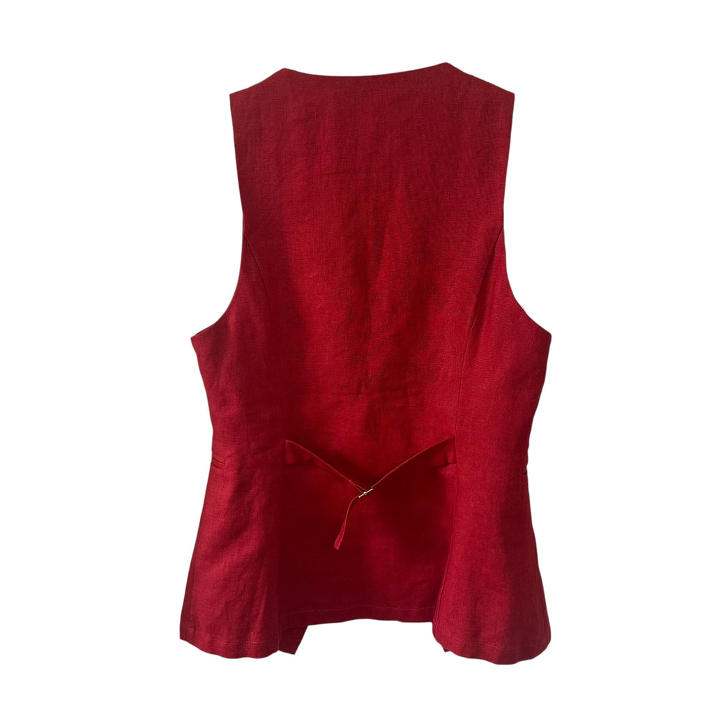 Reformation Aspen Linen Vest Sundried Tomato Size 4