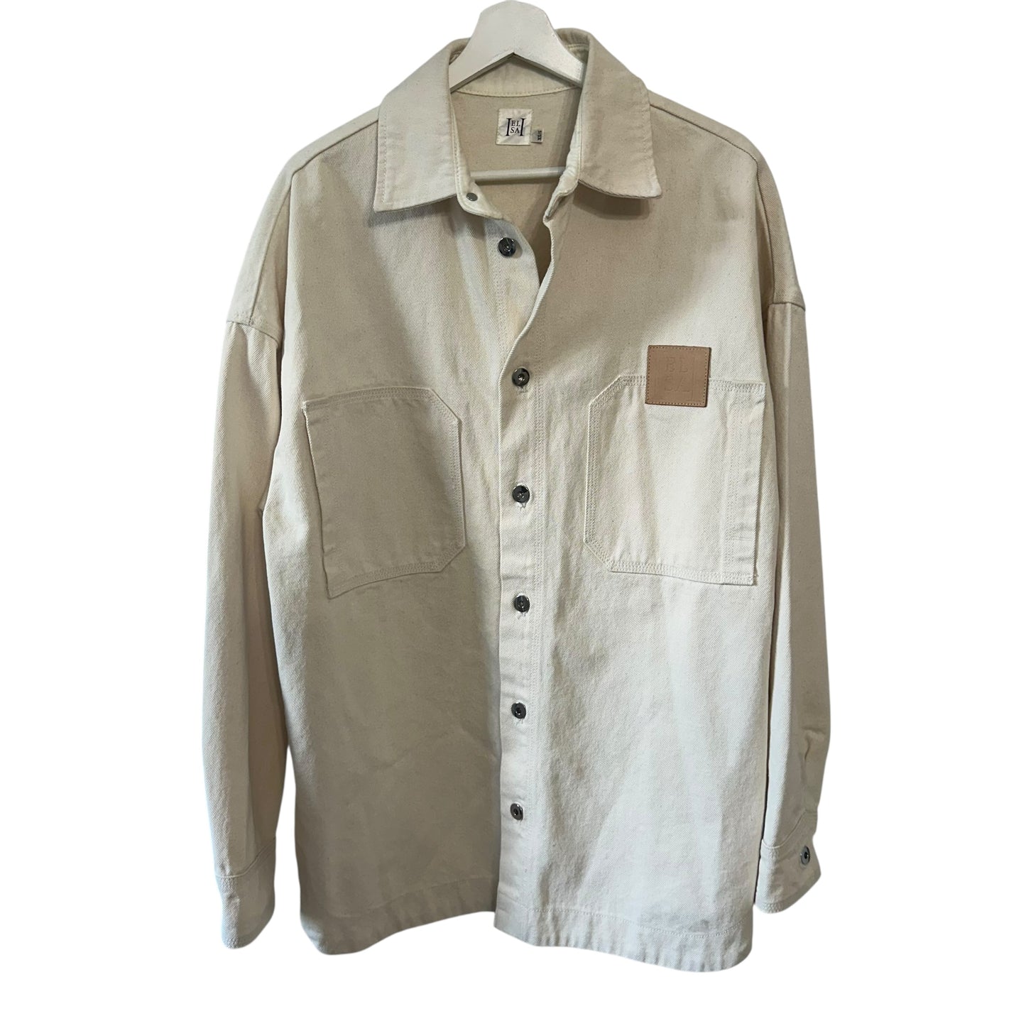 Helsa Denim Overshirt in Ecru Size XS/S